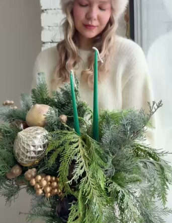 Новогодняя композиция на стол №1814