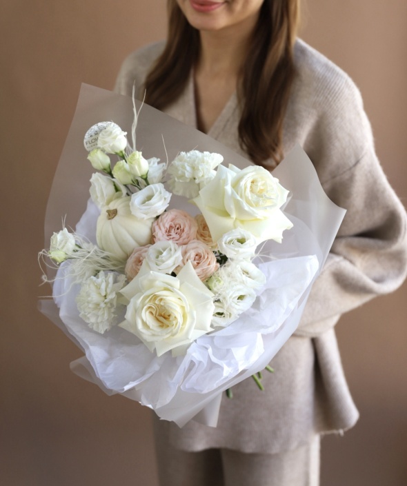 Нежный букет с тыквой №1982 Нежный букет с тыквой №1982