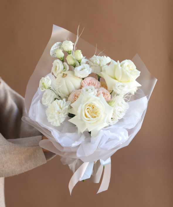 Нежный букет с тыквой №1982 Нежный букет с тыквой №1982