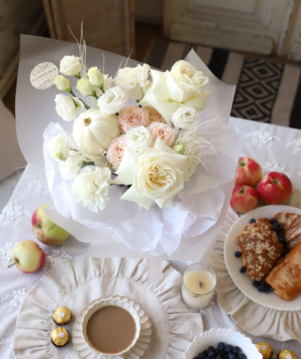 Нежный букет с тыквой №1982 Нежный букет с тыквой №1982