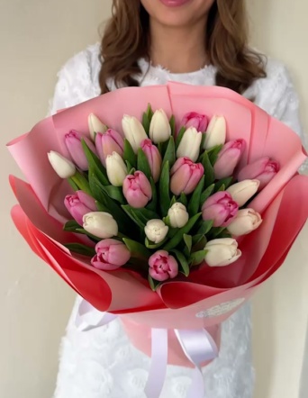 Нежный микс тюльпанов (25 шт) №2064