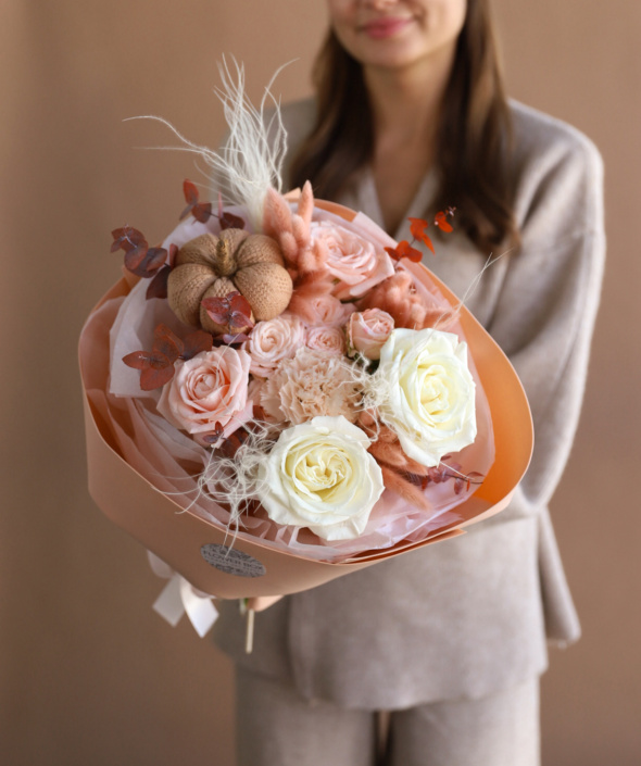 Осенний букет с декоративной тыквой №1974 Осенний букет с декоративной тыквой №1974