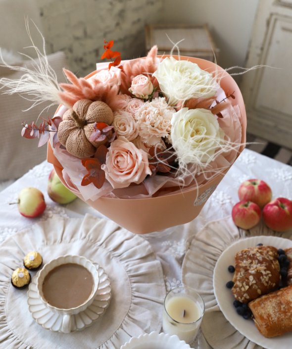 Осенний букет с декоративной тыквой №1974 Осенний букет с декоративной тыквой №1974