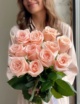 Розовые розы в ленту (Россия, 11 шт) №1743