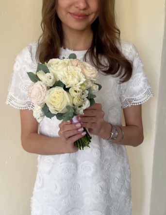 Свадебный кремовый букет №1910