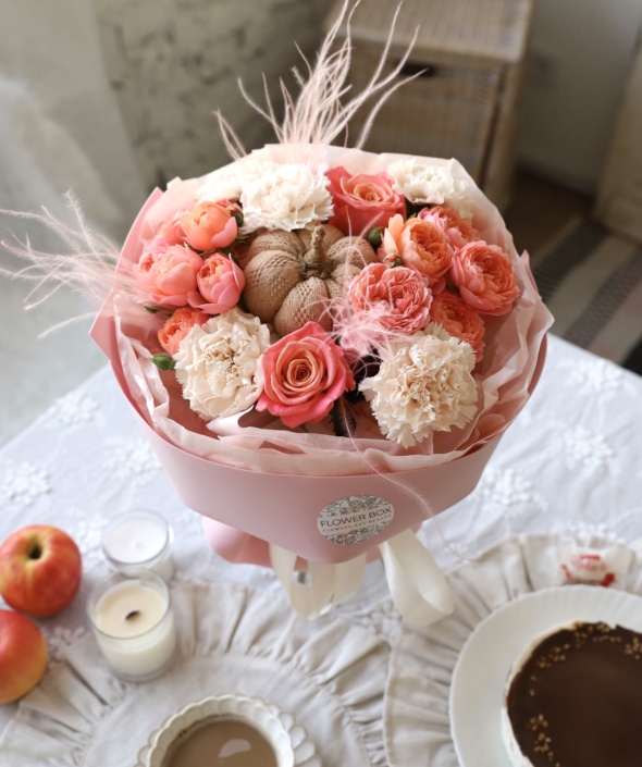 Яркий букет с тыквой №2117 Яркий букет с тыквой №2117