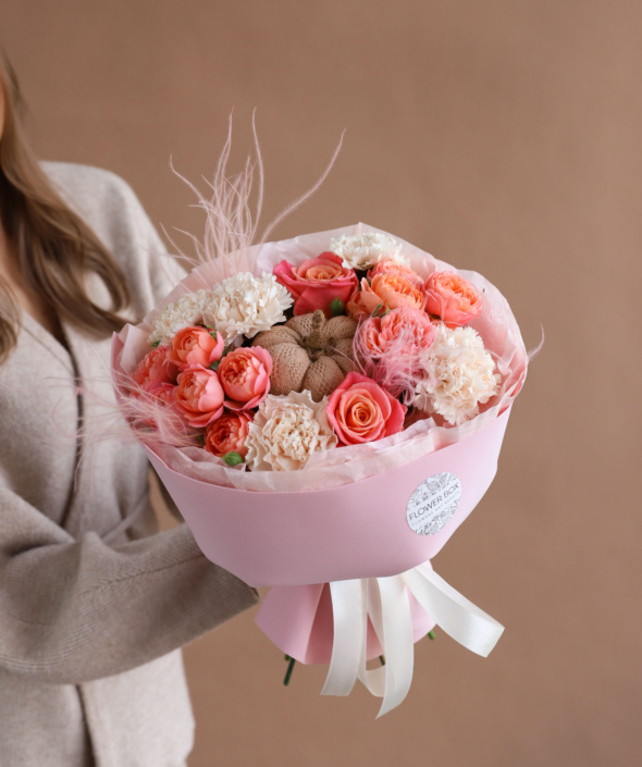 Яркий букет с тыквой №2117 Яркий букет с тыквой №2117