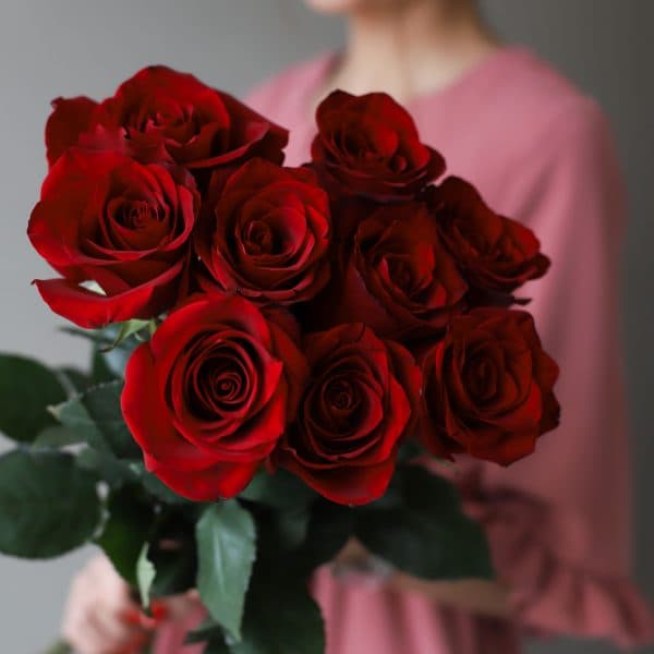 Красные розы в ленту (9 шт) №1039 - Фото 19