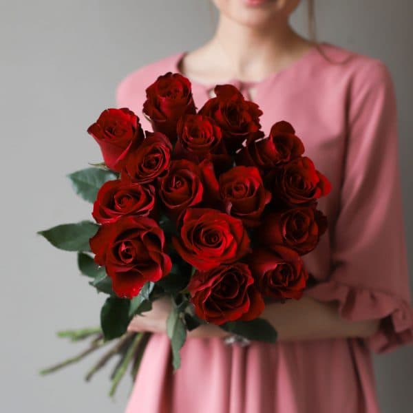 Красные розы в ленту (15 шт) №1040 - Фото 324