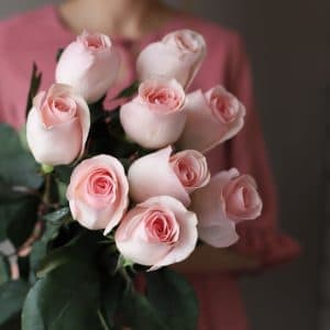 Розы розовые в ленту (9 шт) №1042 - Фото 4