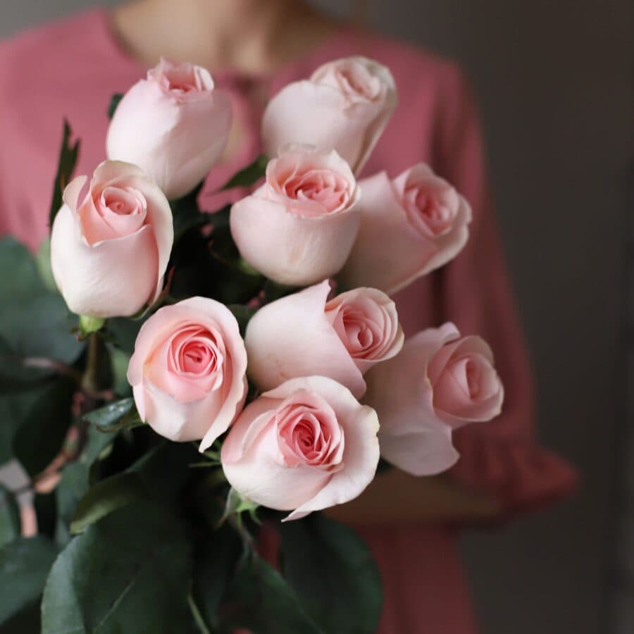 Розы розовые в ленту (9 шт) №1042 - Фото 2