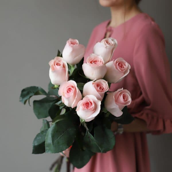 Розы розовые в ленту (9 шт) №1042 - Фото 3