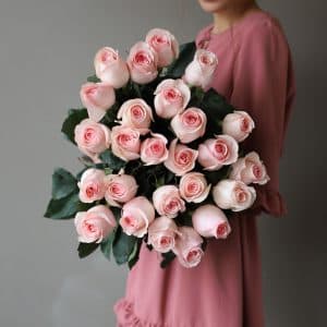 Розы розовые в ленту (25 шт) №1044 - Фото 6