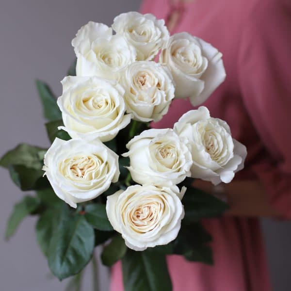 Розы белые в ленту (9 шт) №1048 - Фото 315