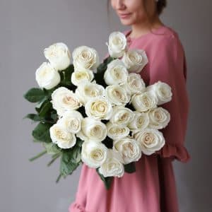 Розы белые в ленту (25 шт) №1050 - Фото 6