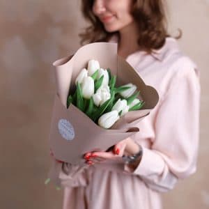 Монобукет из тюльпанов (9 шт, Голландия) №1074 - Фото 6