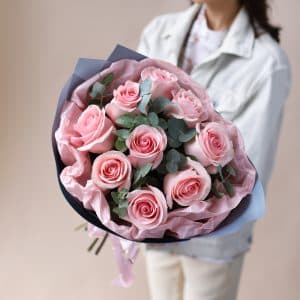 Букет из роз с эвкалиптом №838 - Фото 4