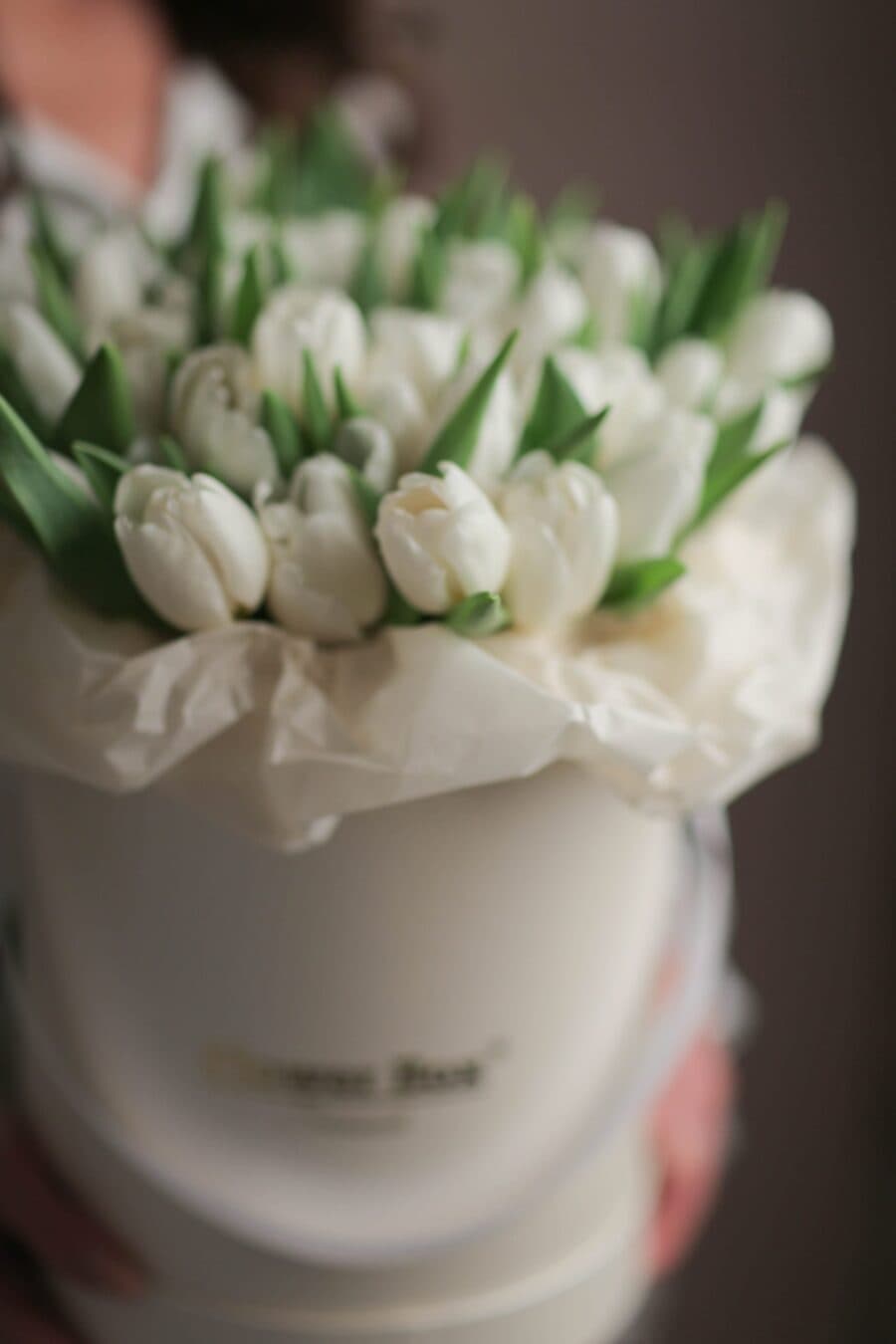 Шляпная коробка с Тюльпанами (51 шт, Голландия) №1059 - Фото 2