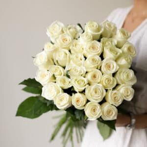 Белые розы в ленту (Россия, 35 шт) №1738 - Фото 3