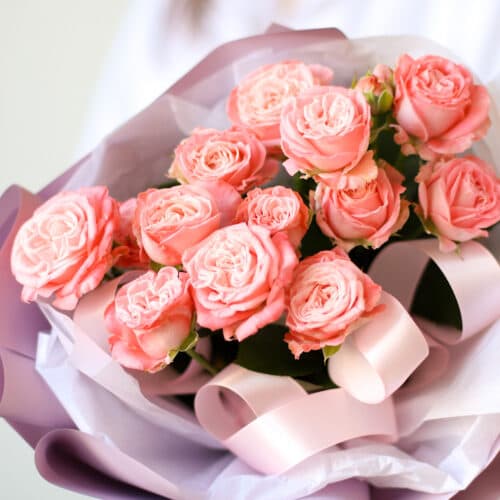 Кустовые розы пионовидные - детский букет (3шт) №1376 - Фото 36