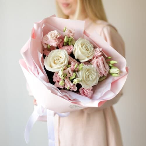 Дуобукет с лизиантусом и розами №1662 - Фото 17