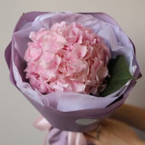 Гортензия розовая в лавандовом оформлении №1404 - Фото 4