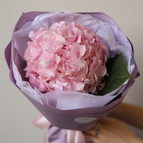 Гортензия розовая в лавандовом оформлении №1404 - Фото 14