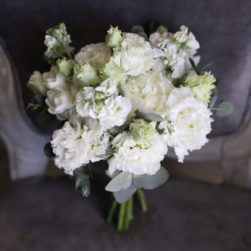 Свадебный букет в белом цвете №965 - Фото 1