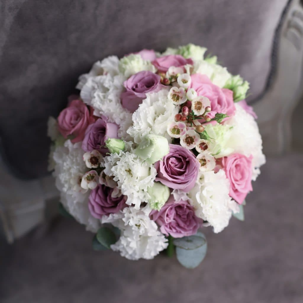 Свадебный букет с лавандовыми розами №992 - Фото 3