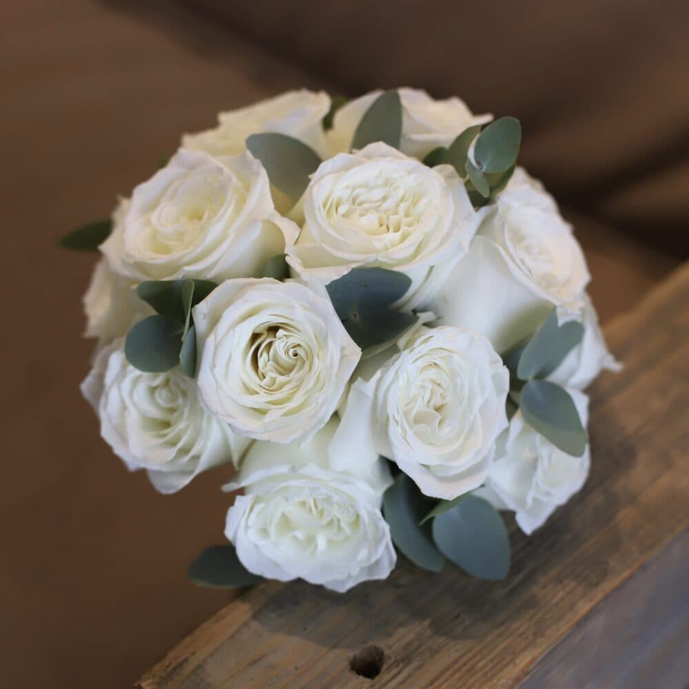 Свадебный букет из роз и эвкалипта №960 - Фото 1