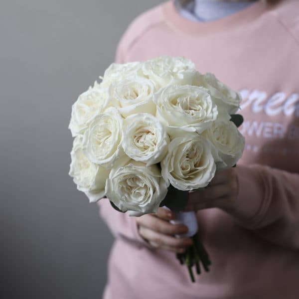 Свадебный букет из белых роз №959 - Фото 6