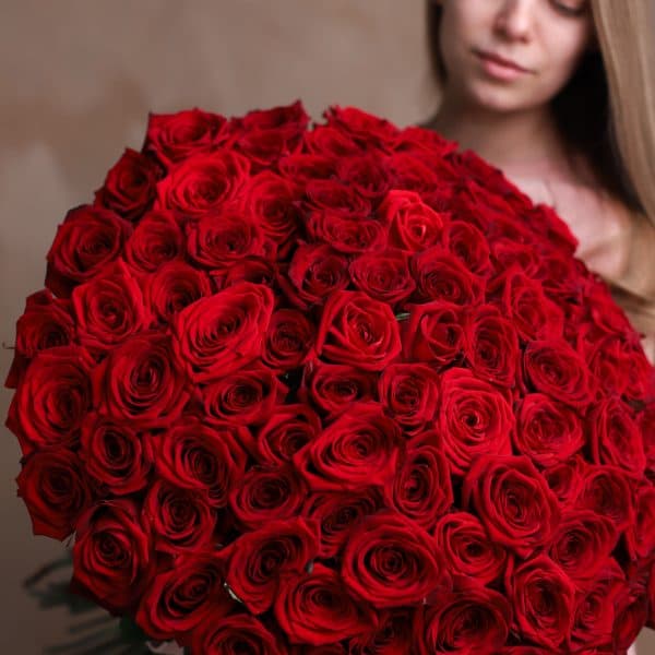 Розы красные в ленту (Россия, 101 шт) №1014 - Фото 359