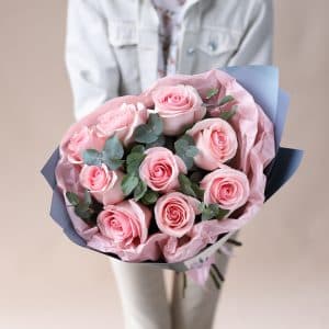 Букет из роз с эвкалиптом №838 - Фото 6