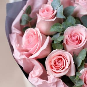 Букет из роз с эвкалиптом №838 - Фото 5