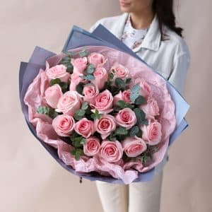 Букет из роз с эвкалиптом №836 - Фото 4