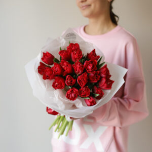 Махровые тюльпаны в оформлении (21 шт) №1865 - Фото 3