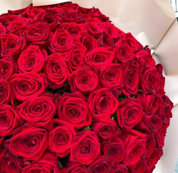 Монобукет из 101 розы Премиум 70 см (Россия) №1141 - Фото 36