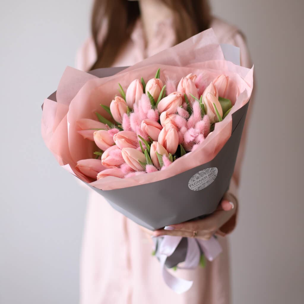 Нежные тюльпаны c сухоцветами №1598 - Фото 2
