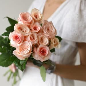 Розовые розы в ленту (Россия, 11 шт) №1743 - Фото 4
