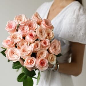 Розовые розы в ленту (Россия, 21 шт) №1735 - Фото 4