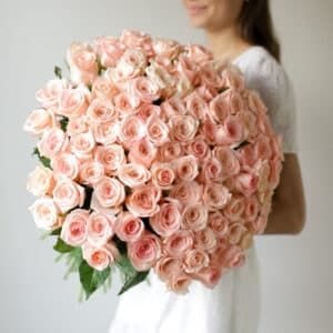 Розы розовые в ленту (Россия, 101 шт) №1730 - Фото 3