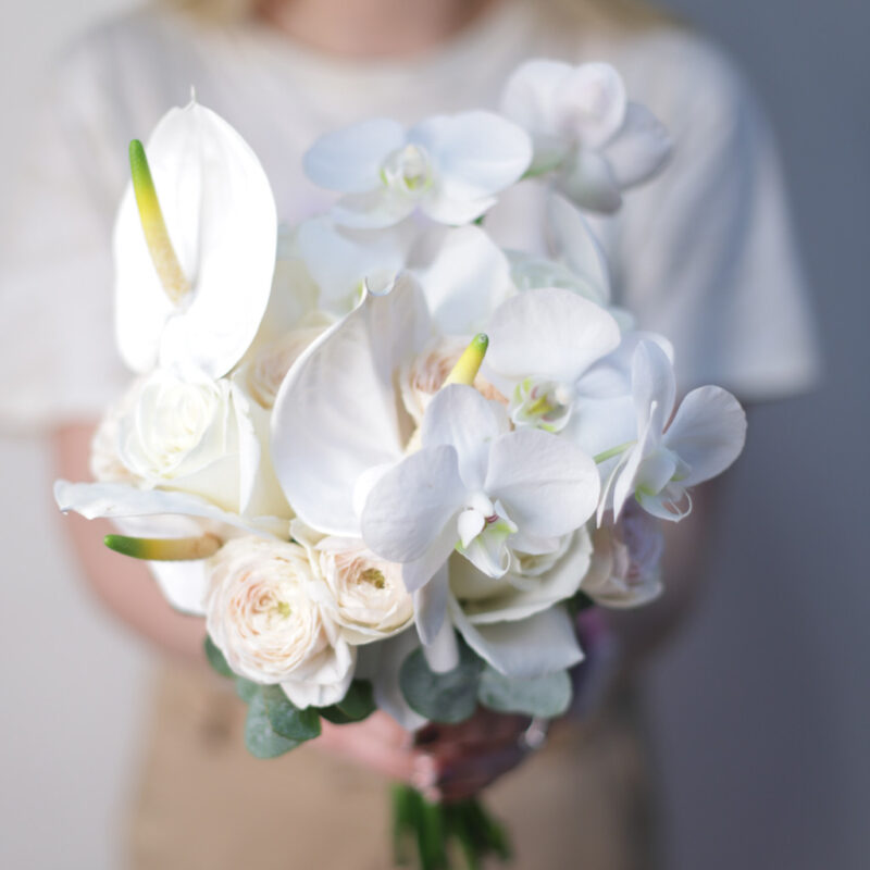 Свадебный букет с антуриумом и орхидеей №1908 - Фото 4