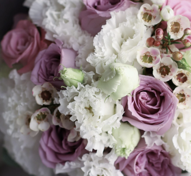 Свадебный букет с лавандовыми розами №992 - Фото 2