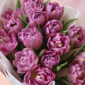 Тюльпаны в нежном оформлении (15 шт) №1495 - Фото 4